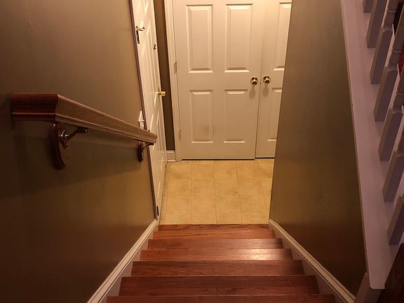 Wood stairs looking down 
