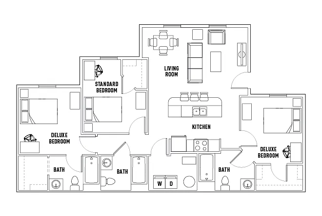 Floor plan 3 Bed x 3 Bath