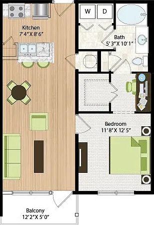 One Bedroom One Bath (754 SF) One Bedroom One Bath (754 SF)