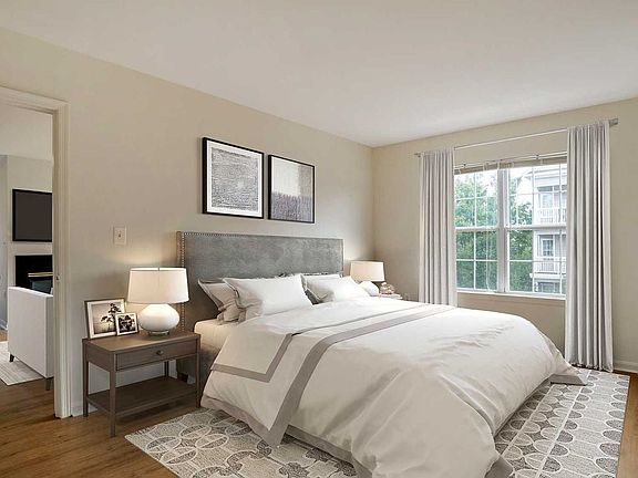 Renovated Package IV bedroom with hard surface plank flooring