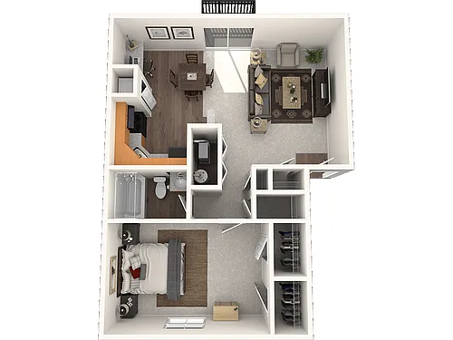 Floor plan 1 Bedroom Apartment