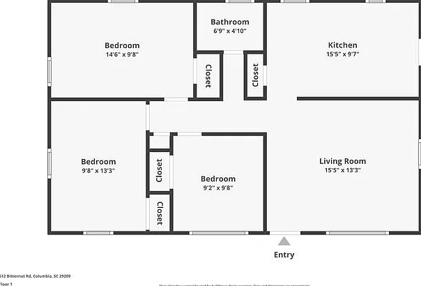 3 bed, 1.0 bath, 1000 sqft, $1,295 — Photo 2