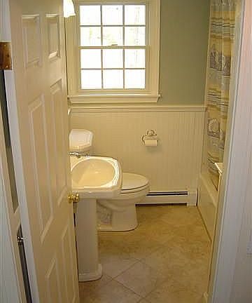 Hall Bath-New Italian tile,beadboard, fixtures,etc. 