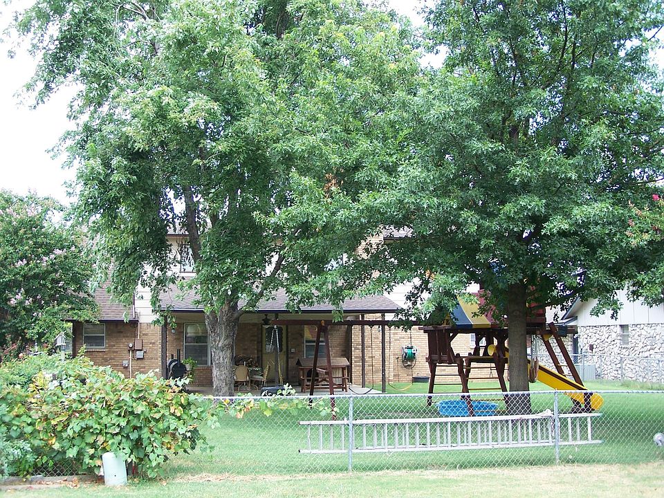 Backyard with mature trees