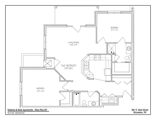 Floor plan 2Bed/2Bath D7
