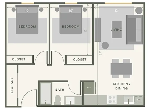 Floor plan 2 Bedroom