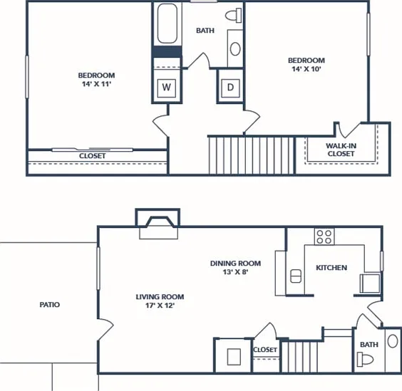 2 Bedroom | 1.5 Bath | 1100 SF 2 Bedroom | 1.5 Bath | 1100 SF