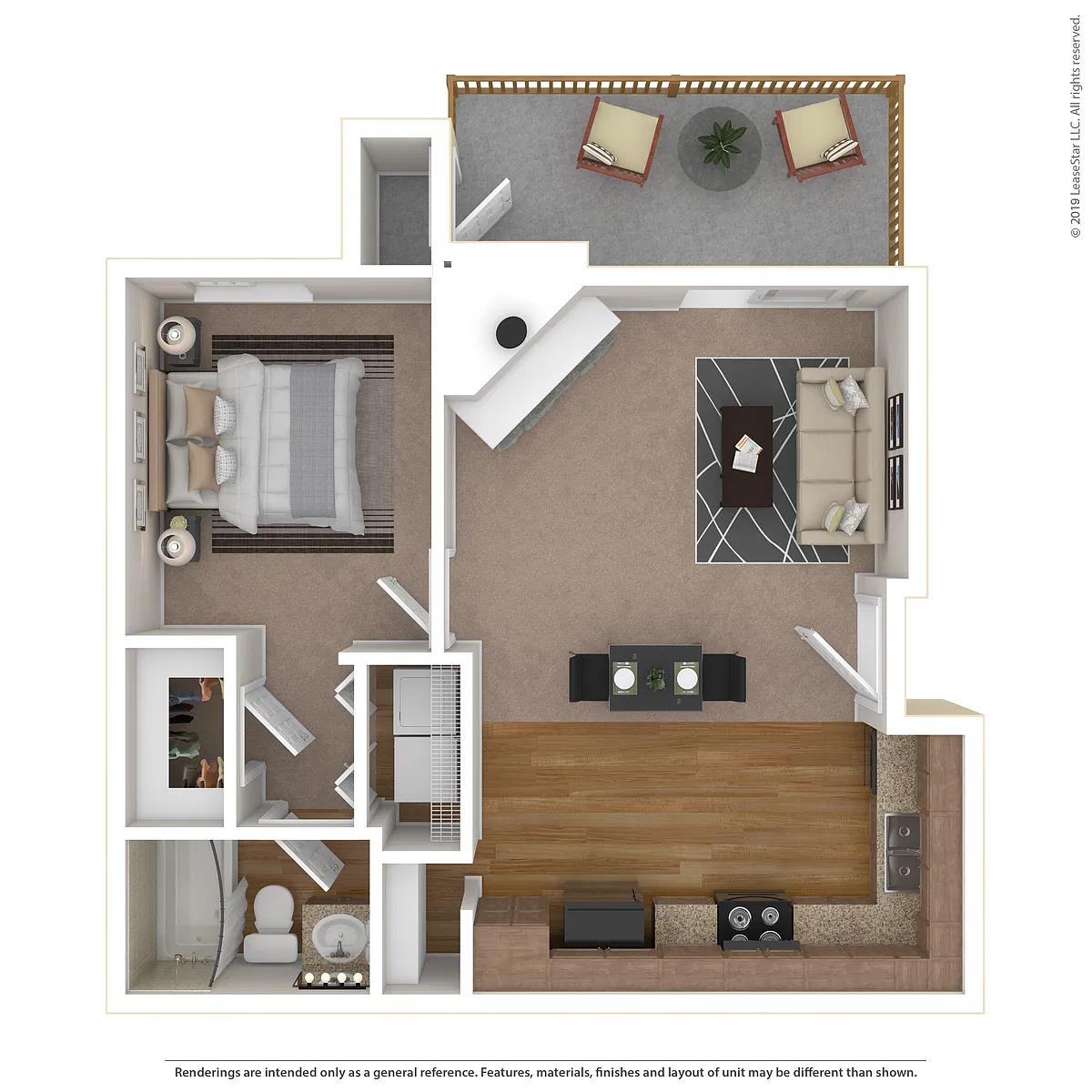 Floor plan Studio, 1 Bath S1r
