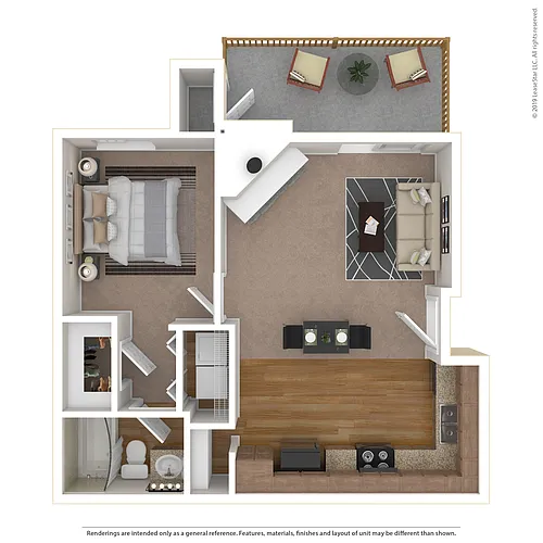 Floor plan Studio, 1 Bath S1