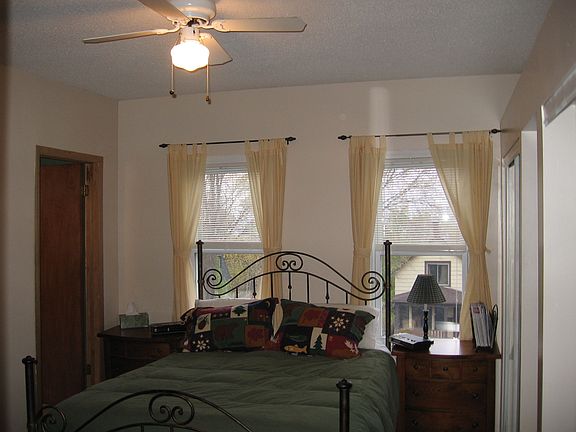 Master Bedroom-two closets, windows face Lake Superior