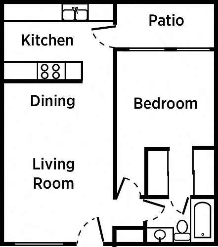 Floor plan 1 Bed 1 Bath