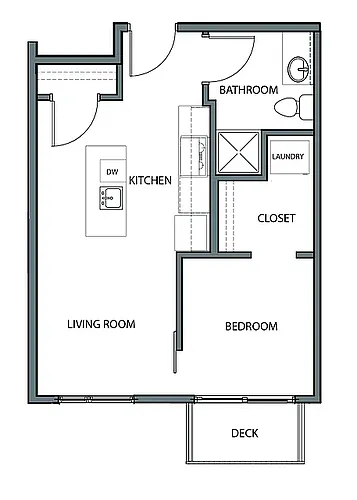 Floor plan 1 Bedroom D
