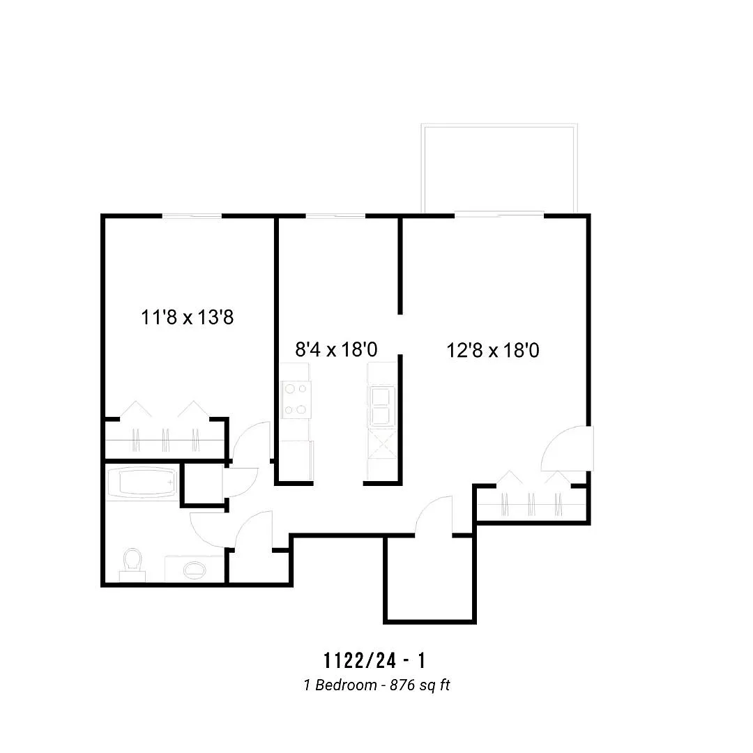 Floor plan 1122-1 Bedroom