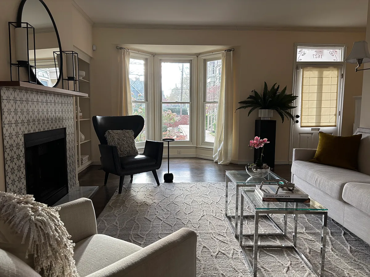 Living room on entry level - 1627 S Lewis Ave