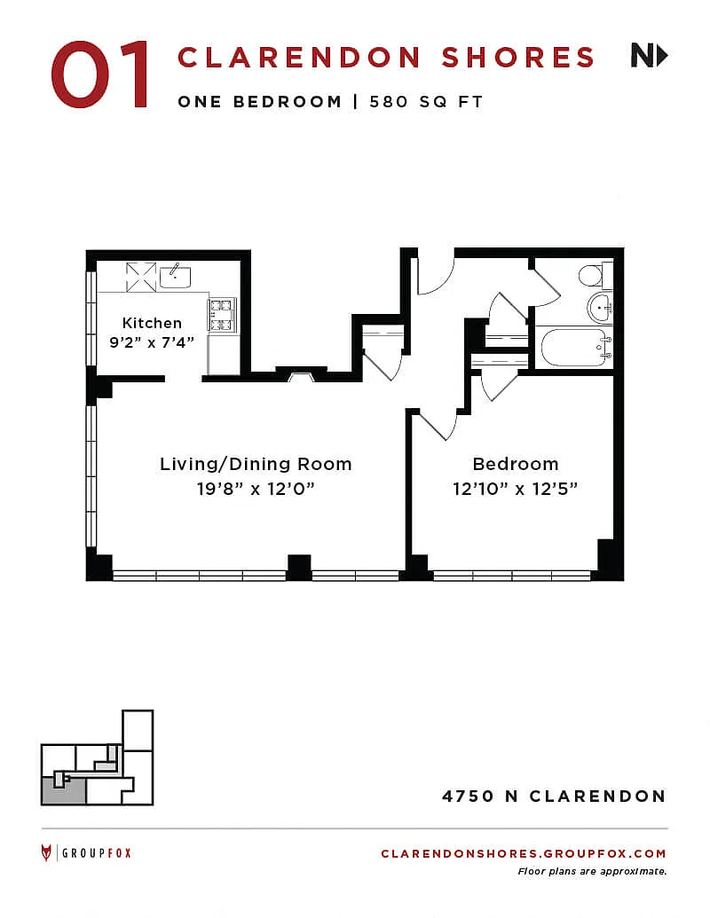 Floor plan One Bedroom
