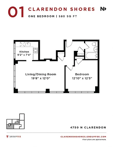 Floor plan One Bedroom