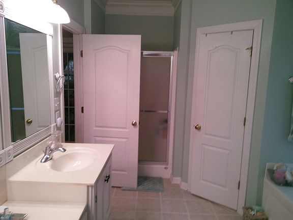 master bath shower, 2 sinks