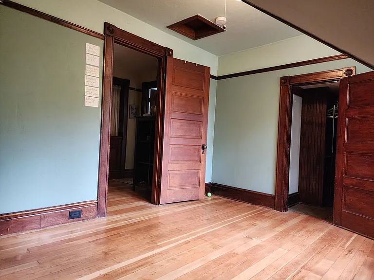 West bedroom (some personal items won't be part of rental). Full Size mattress available, bring your own frame if you want it.