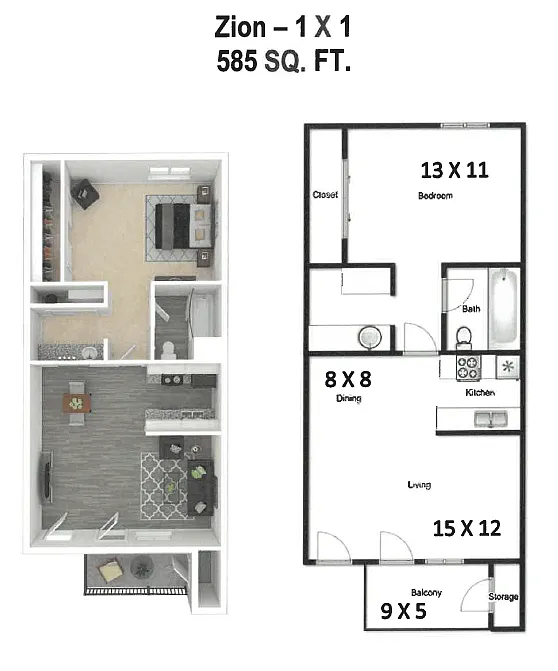 Floor plan Zion Renovated