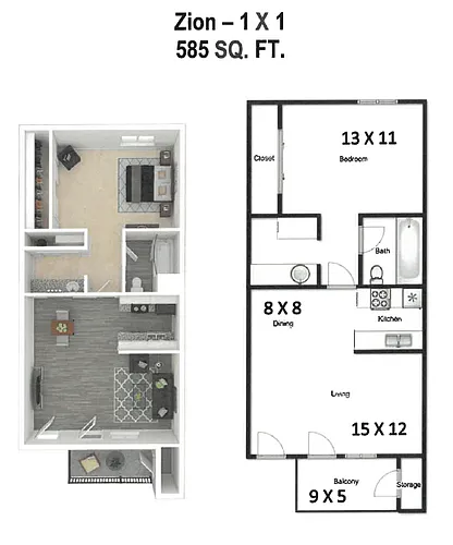 Floor plan Zion Renovated