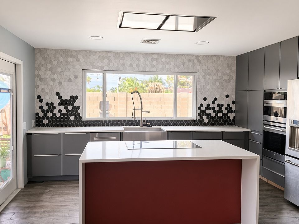 Kitchen with island cooking