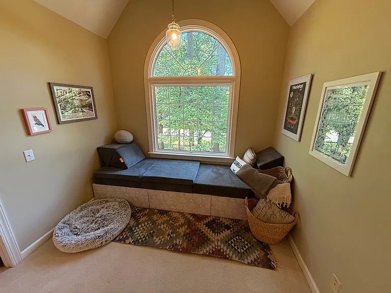 Landing (top of staircase); removable custom-built lounge area