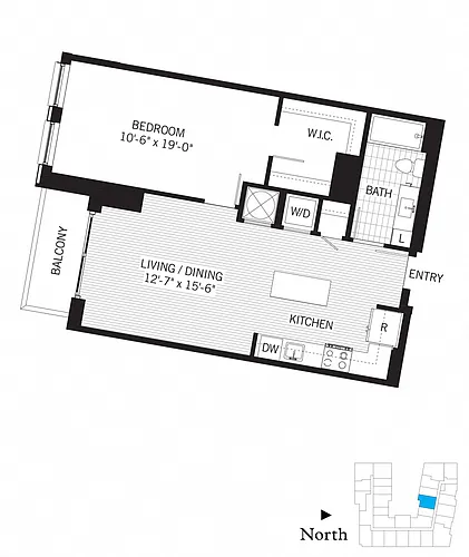 Floor plan 1 Bed - 1 Bath | a07