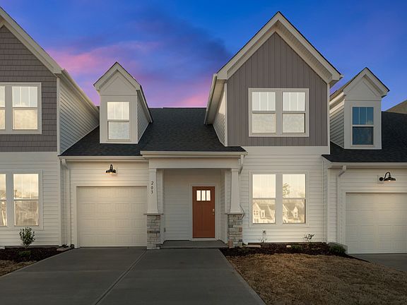 2 story townhome, grey and white exterior