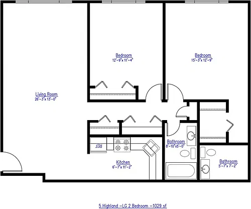 Floor plan Renovated 2 Bed Plus