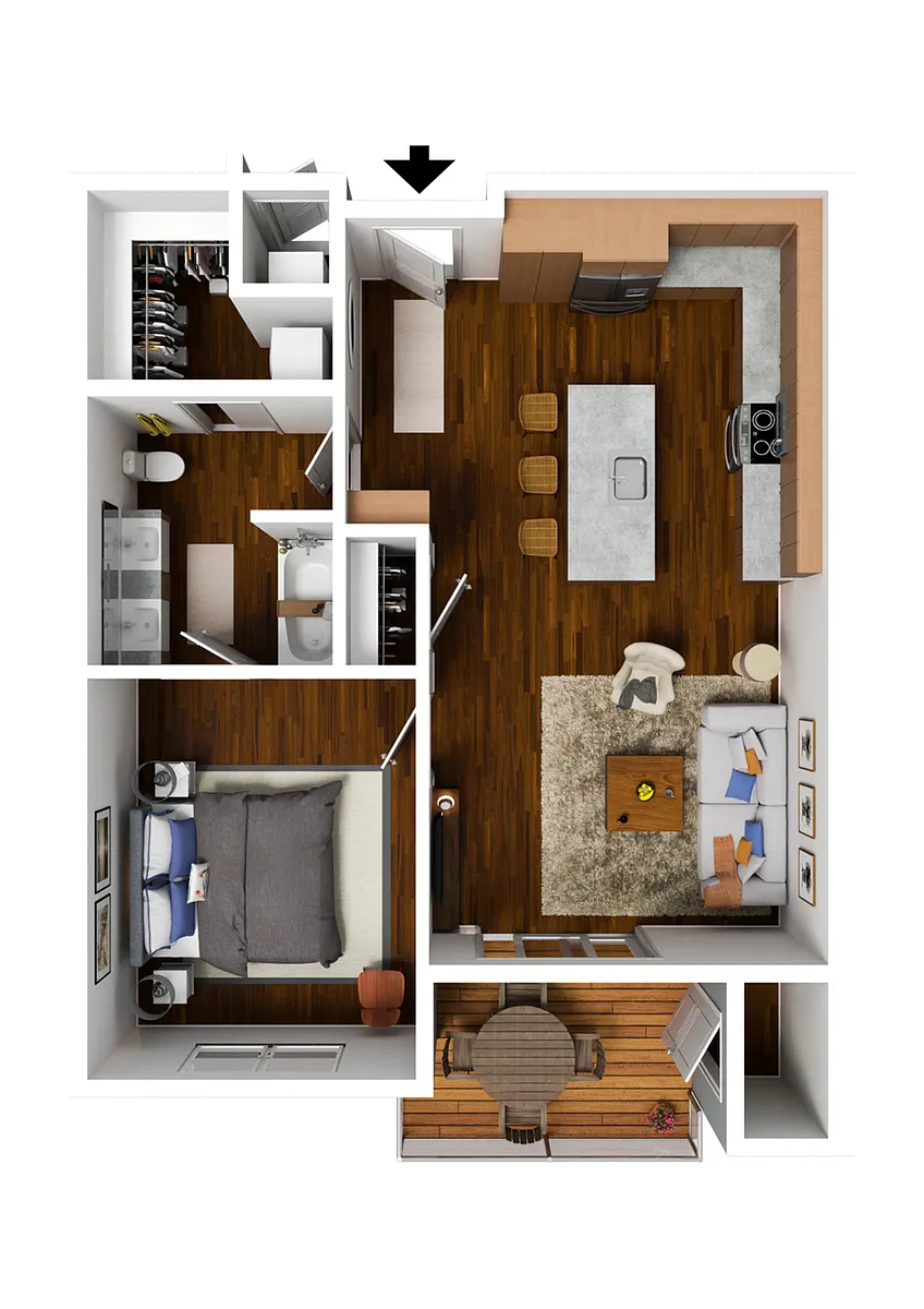 Floor plan 1 Bedroom A Premium