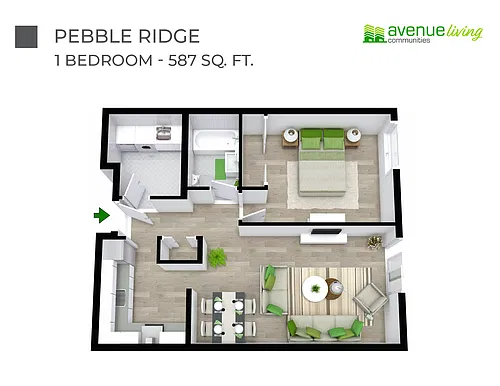 Floor plan - 1 Bedroom