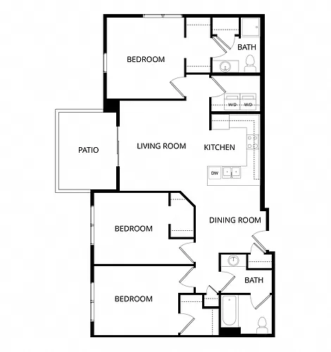 Floor plan 3x2 The Ridge