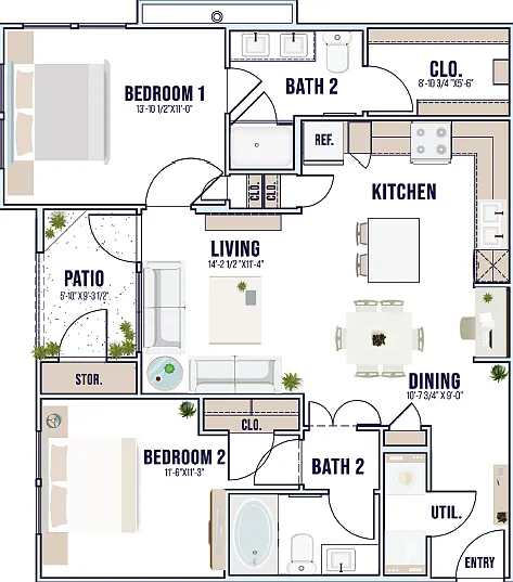 B2 | 1,007 sq ft B2 | 1,007 sq ft