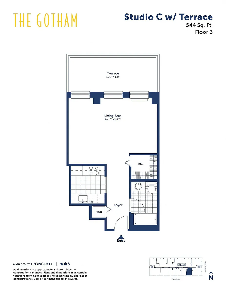 Floor plan Studio C with Terrace