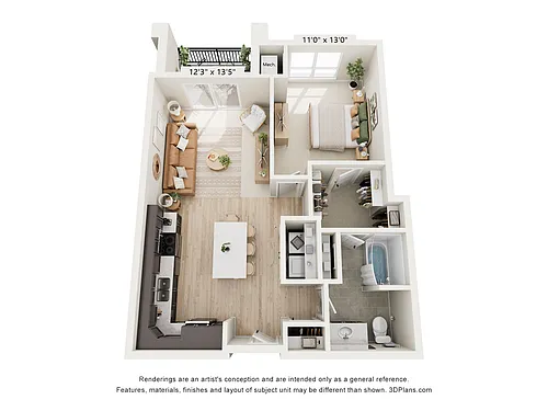 Floor plan HH-1x1E