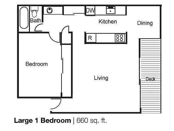 Floor plan 1bdrm/1bth