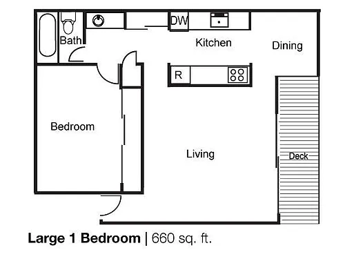 Floor plan 1bdrm/1bth