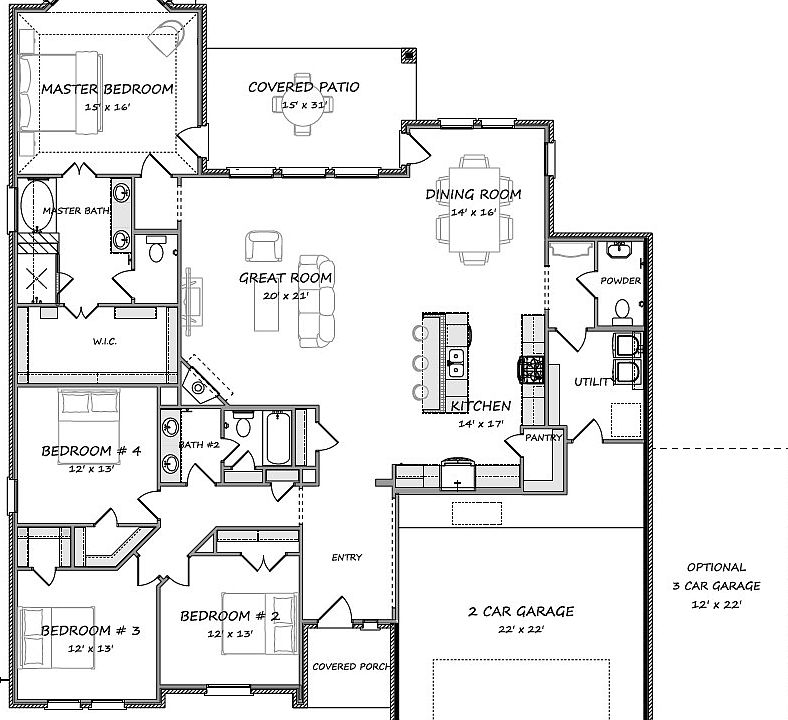 Sagewood B w stone Floor Plan
