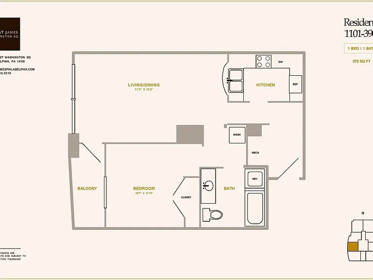 1 Bed 1 Bath A1W 1 Bed 1 Bath A1W