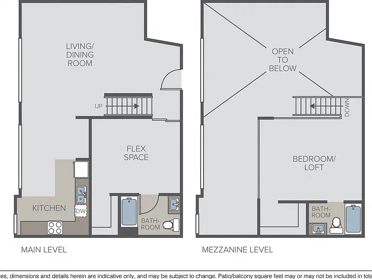 1 Bed, 2 Bath C