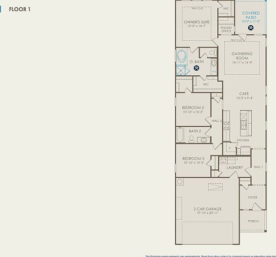 Kerrville Floor Plan, Quick Move-in Home, Floor 1