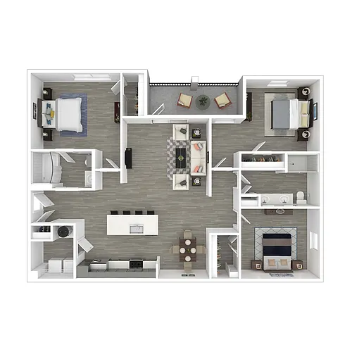 Floor plan 3 Bedroom, 2 Bathroom