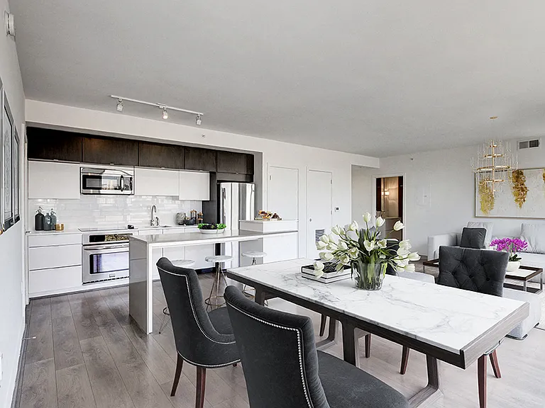 Penthouse Living Room and Kitchen