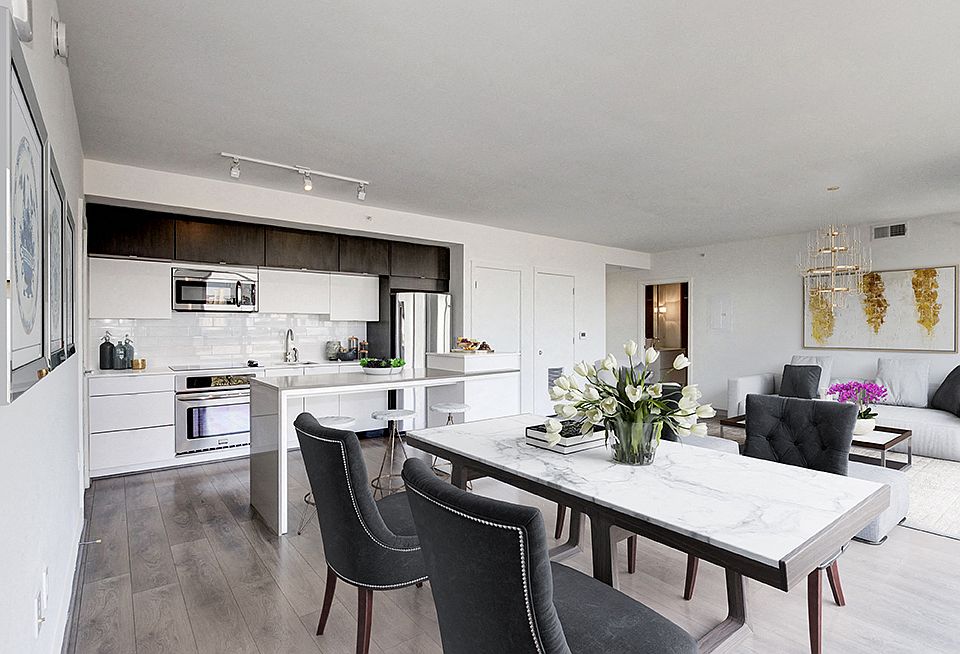 Penthouse Living Room and Kitchen