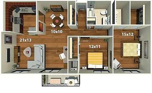 Floor plan 2 Bed
