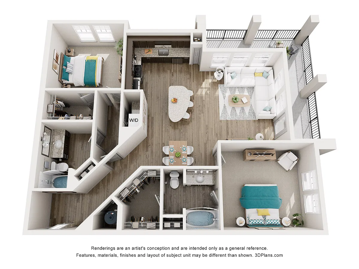 Floor plan B4 - Two Bedroom, Two Bathroom