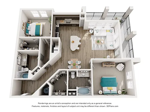 Floor plan B4 - Two Bedroom, Two Bathroom