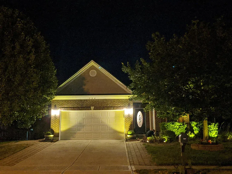 Front of home night time