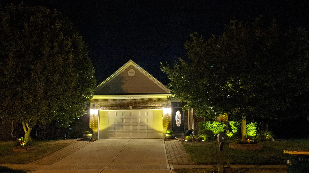 Front of home night time - 736 Chapelgate Dr