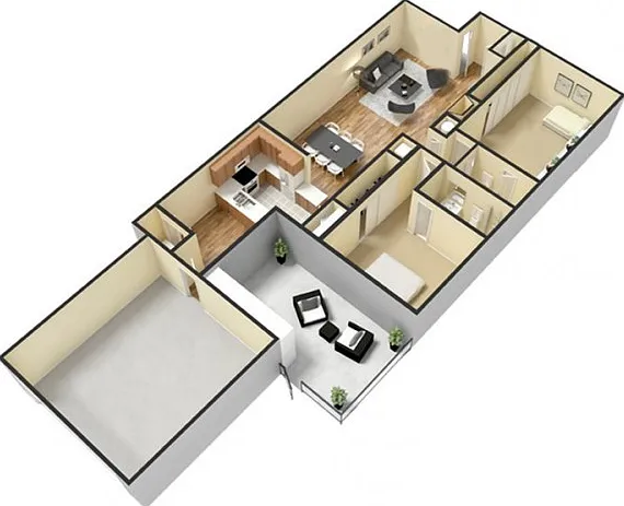 B9 type 3D furnished B9 type 3D furnished